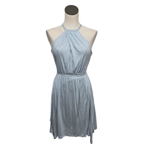 Moulinette Soeurs Rayon Blend Blue Halter Fit And Flare Dress Womens Size XS - Picture 1 of 11